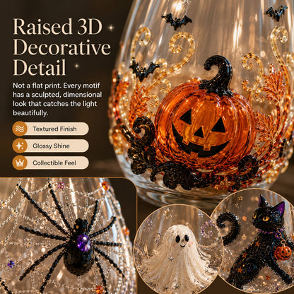 🎃 3D Halloween Artisan Glassware Collection | For Magical Halloween Sips, Eye-Catching 3D Details, Luminous Festive Party Moments & Cozy Fall Home Bar Glow
