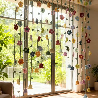 ✨Hand-Crocheted Flower Door Curtain