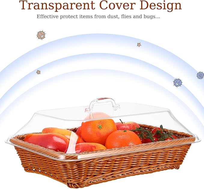 Woven Serving Basket with Clear Acrylic Cover 🧺✨