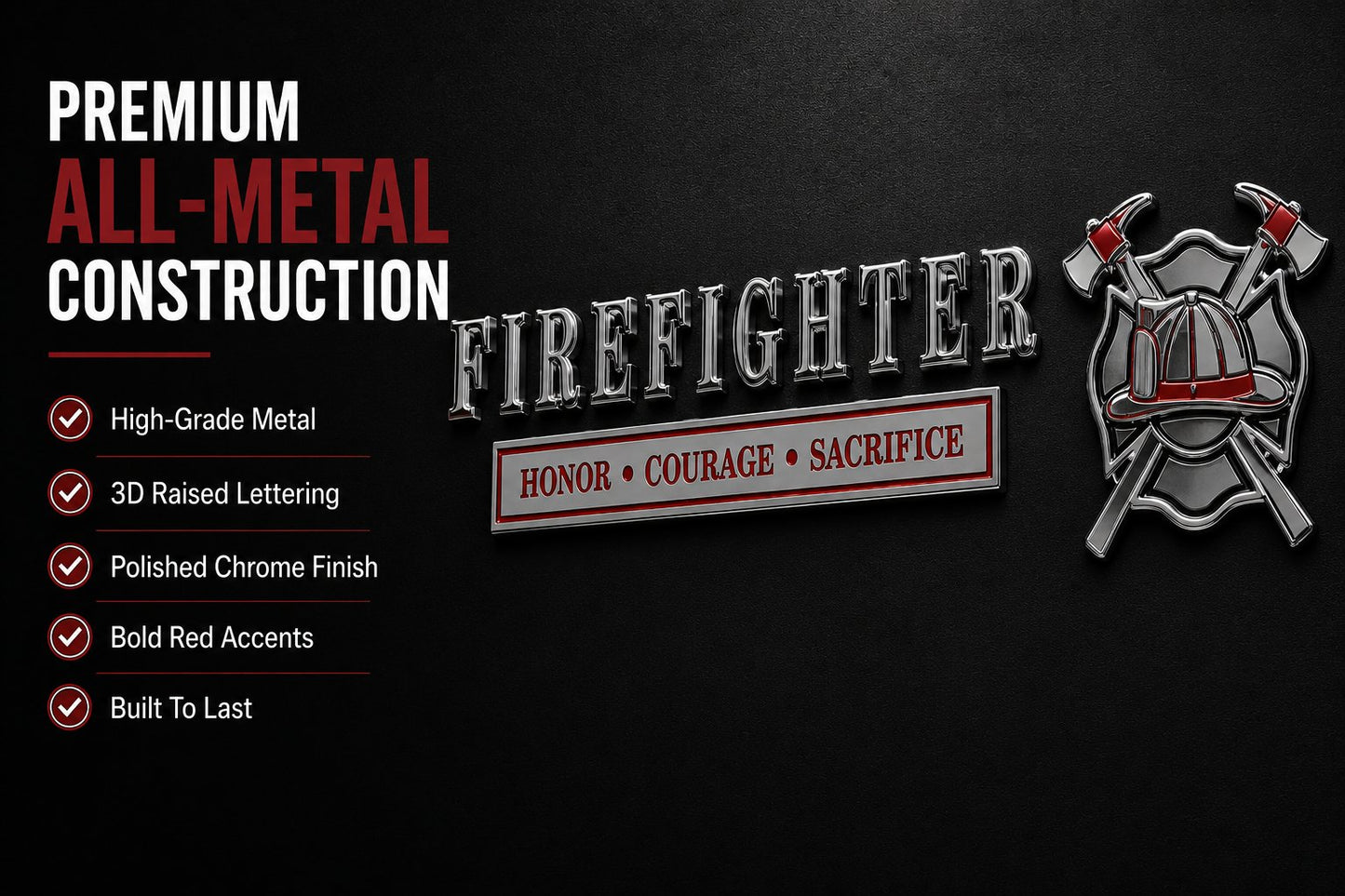 🔥Father's Day 50% OFF - 🚒 Firefighter Honor Courage Sacrifice Car Emblem Metal Badge