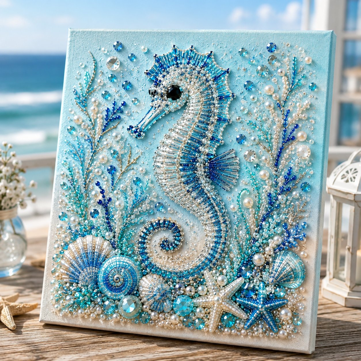 🔥 Last Day 49% OFF - 🌊✨ Ocean Theme Pearl Art DIY Kit – Relaxing DIY Craft to Create Stunning Coastal Artwork