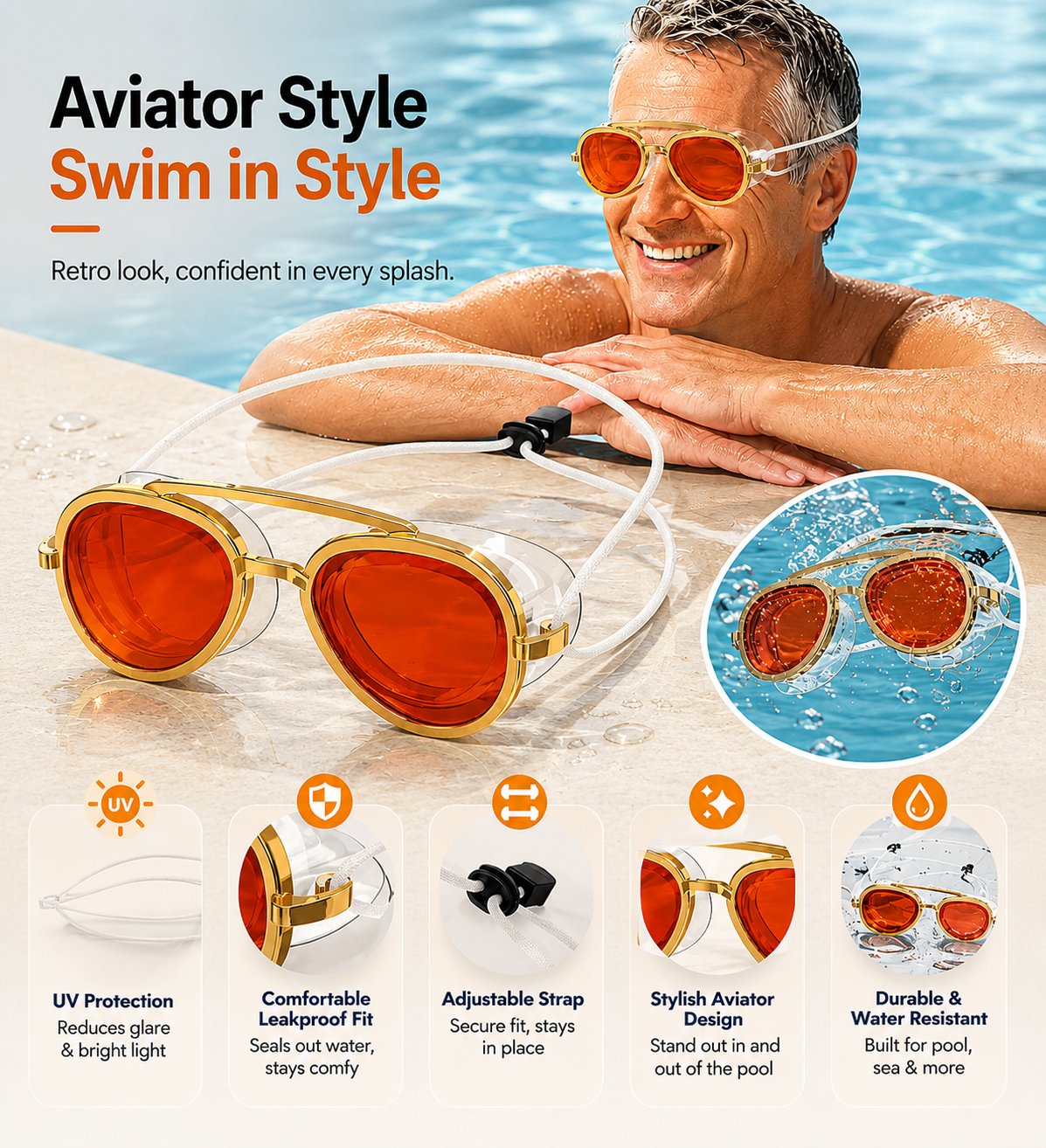 Full-View Anti-Fog Swim Goggle