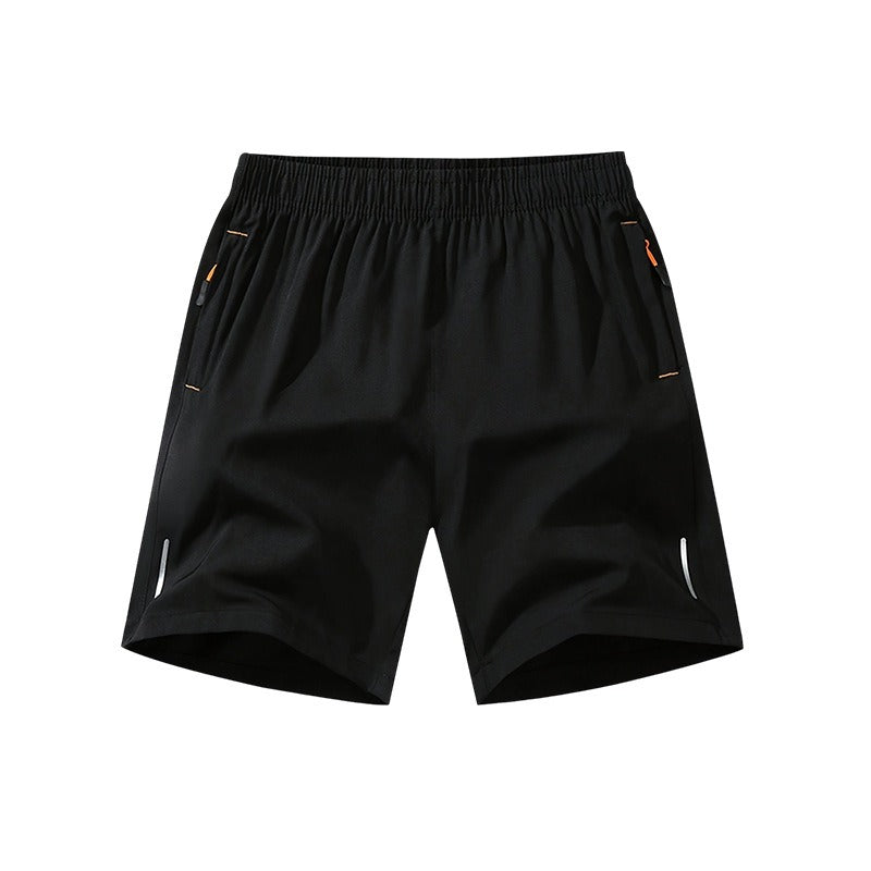 Men’s solid-color shorts with zippered pockets