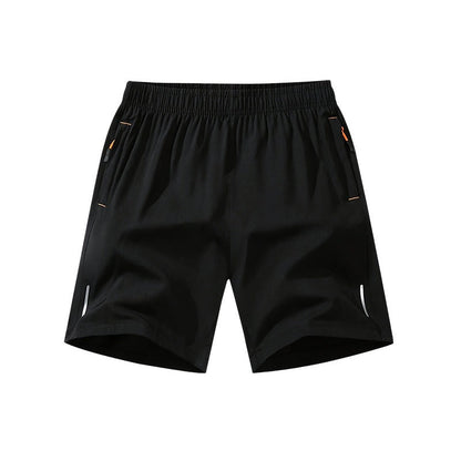 Men’s solid-color shorts with zippered pockets