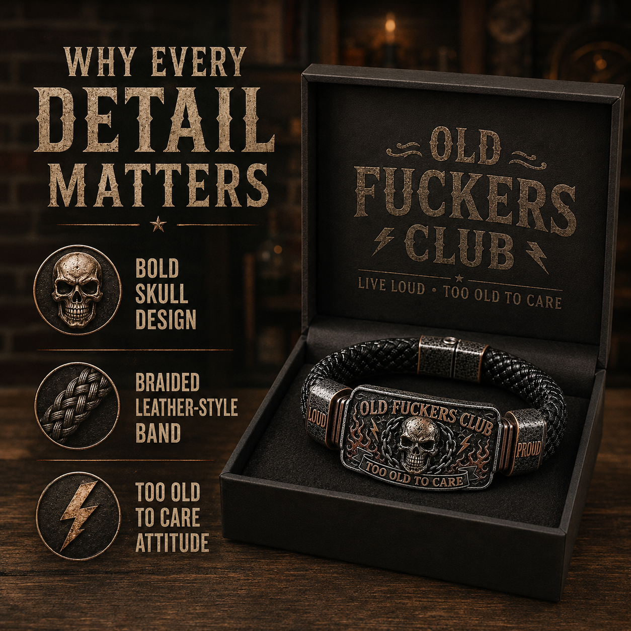 ☠️ Old Fuckers Club & Wild Freedom 🪓 | 2026 Limited Edition Vintage Bracelet