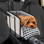 Center Console Dog Car Seat for Small Dogs & Cats with Safety Leash & Cushion
