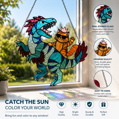 🔥Last Day 57% OFF – 🐉🐱 Princess Donut & Mongo Stained Glass Suncatcher | Dungeon Crawler Carl Window Hanging ✨