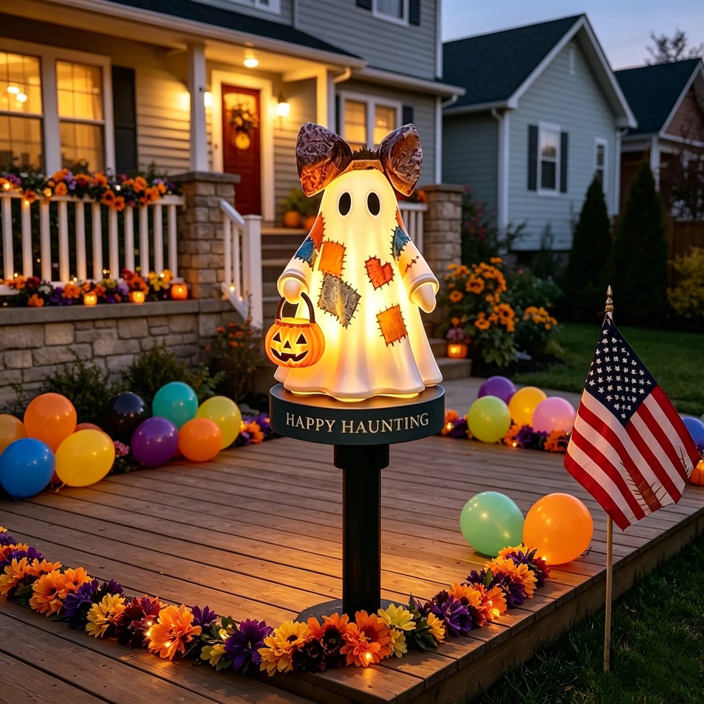 TODAY'S SPECIAL OFFER-50% OFF 🔥Lighted Vintage Patchwork Ghost Solar Garden Light