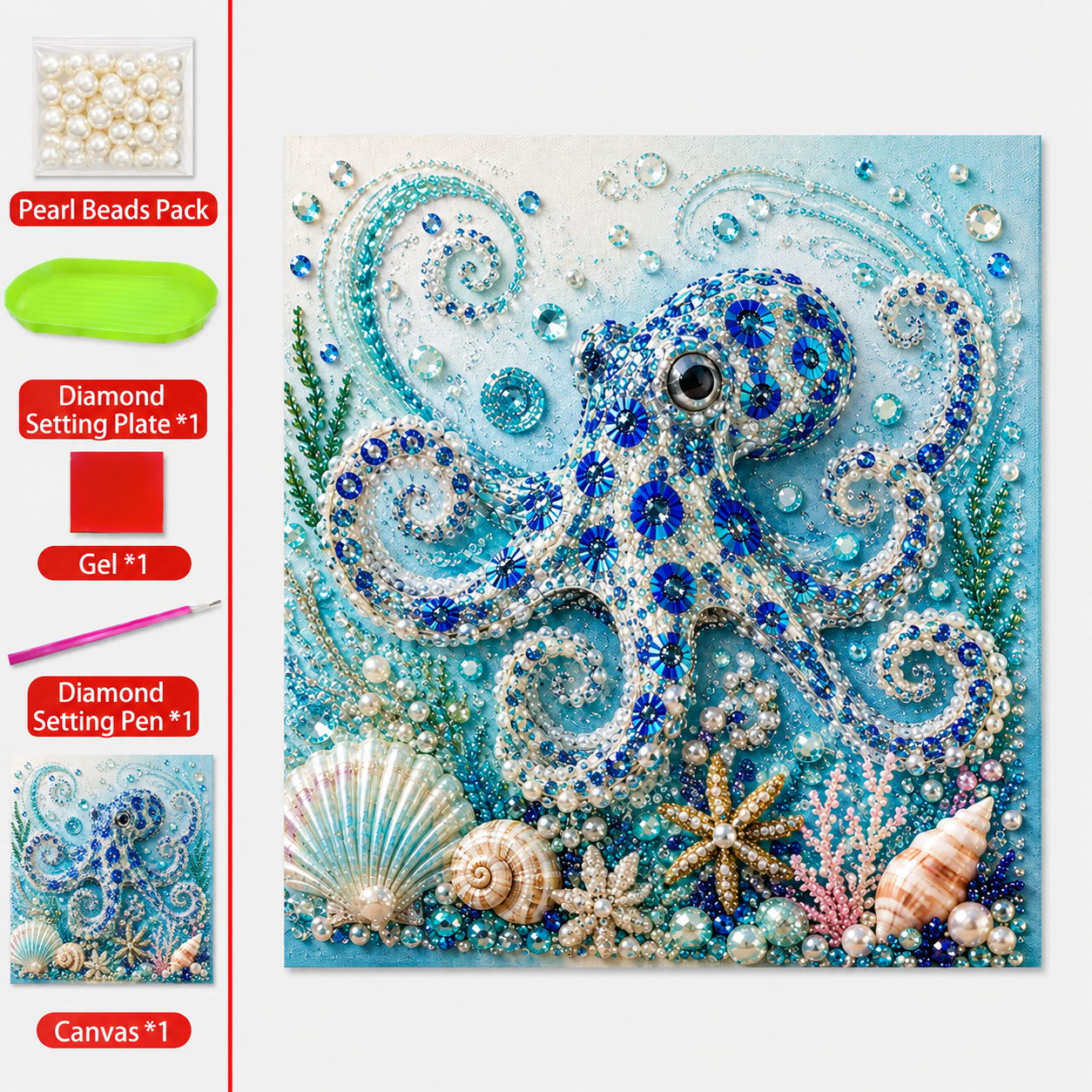 🌊Premium 3D Pearl Ocean Wall Art Kit | Luxury Ocean Theme CanvaAs with Scratch-Resistant Non-Fading Pearl Beads DIY Coastal Decor 🐚✨