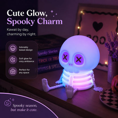 💀HOT SALE 50% OFF🔥Charming Silicone Skeleton Color Changing Bedside Night Light🔥