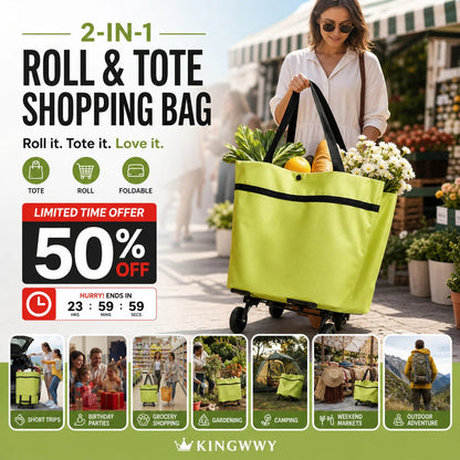 🔥HOT SALE 50% OFF - 🛍️Foldable 2-in-1 Shopping Bag