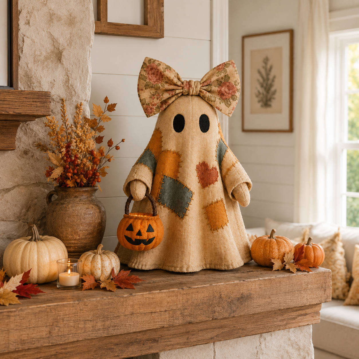👻👻Last Day 50% OFF👻Lighted Vintage Patchwork Ghost