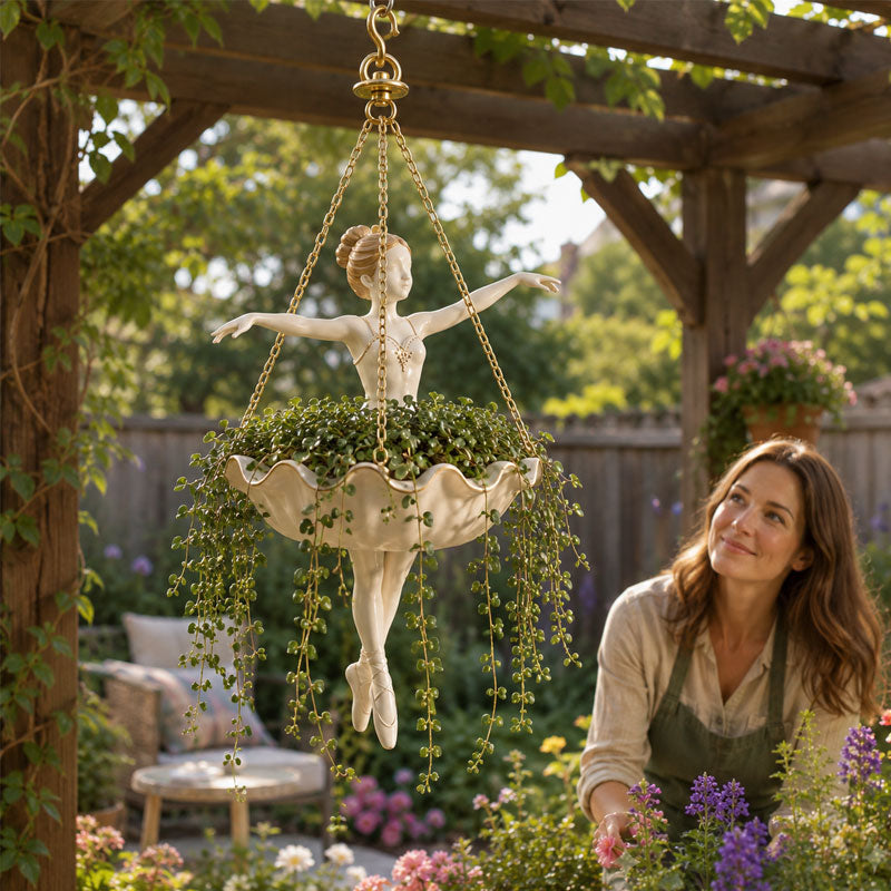 Ballet Dancer Hanging Planter