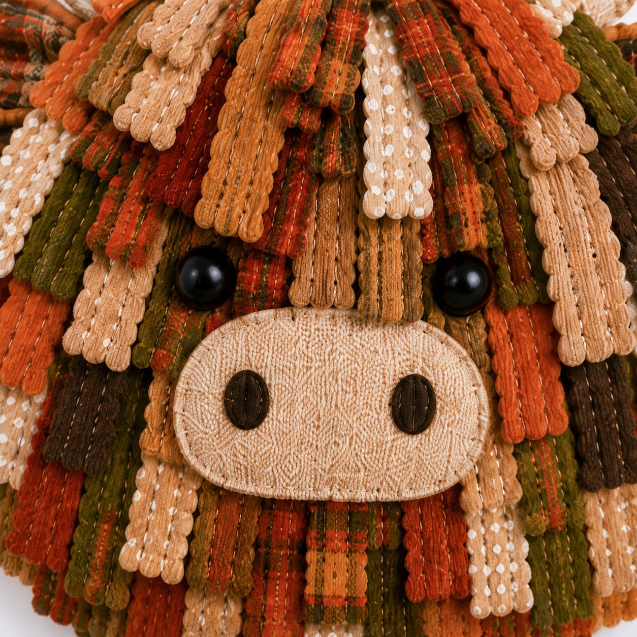 Autumn Highland Cow Pumpkin 3D Fabric Diy Kit