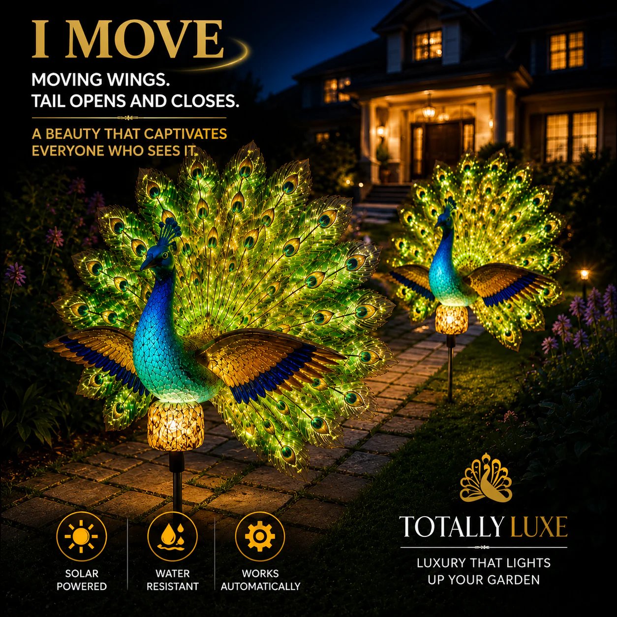 🔥 LAST DAY 49% OFF - Solar Peacock Garden Sculpture