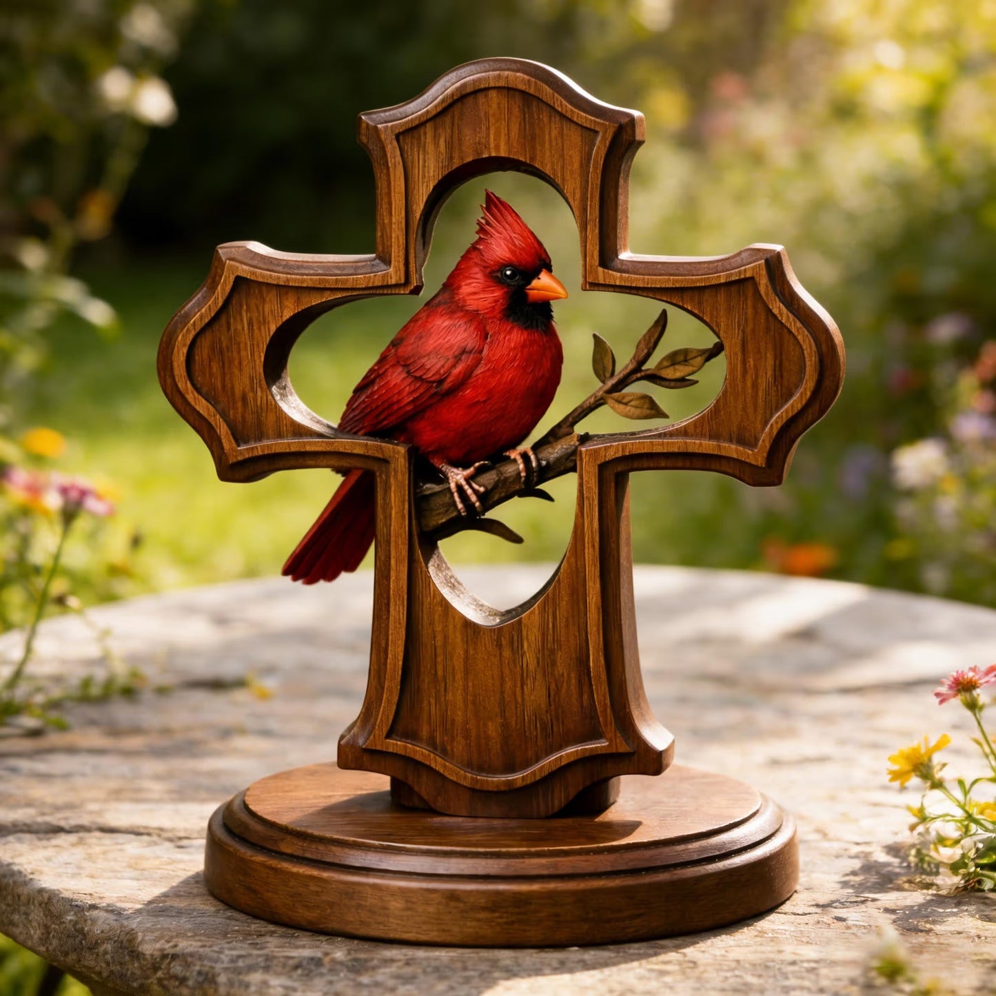 ❤️✝️Cardinal Cross Keepsake with Red Cardinal A Meaningful Symbol of Faith, Love & Remembrance