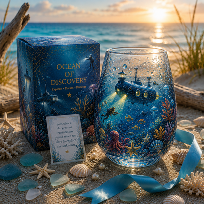 🌿🌊Ocean Wonder Glass Cup Collection — Handcrafted Glassware✨