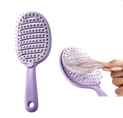 Cotitoc™Self-Cleaning Curved Vented Detangling Hair Brush