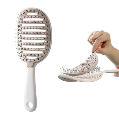 Cotitoc™Self-Cleaning Curved Vented Detangling Hair Brush