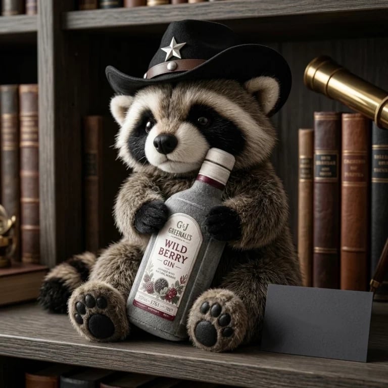 🦝Wild West Whiskey Raccoon Collector Plush Doll