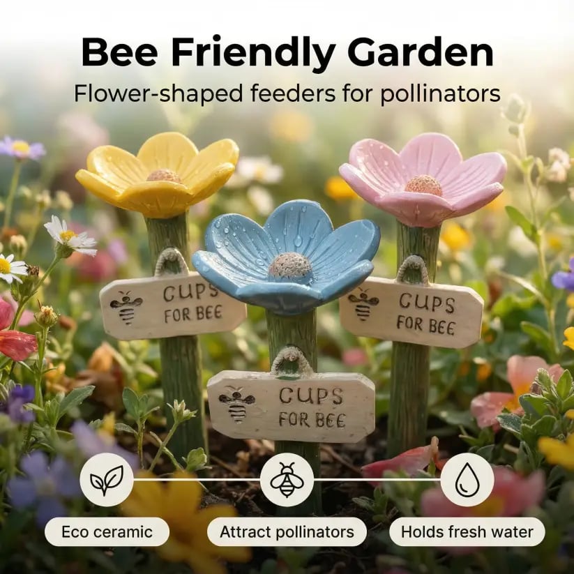 🌸Flower-Shaped Bee Watering Station🐝