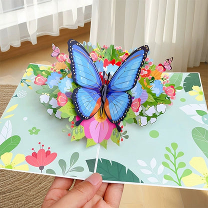 🦋 Vibrant 3D  Butterfly & Daisy Pop-Up Greeting Card！🦋 Open It—and Watch a Butterfly Garden Come to Life!