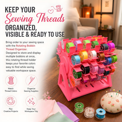 🔥 Last Day 49% OFF - 🧵 Rotating Bobbin Thread Organizer