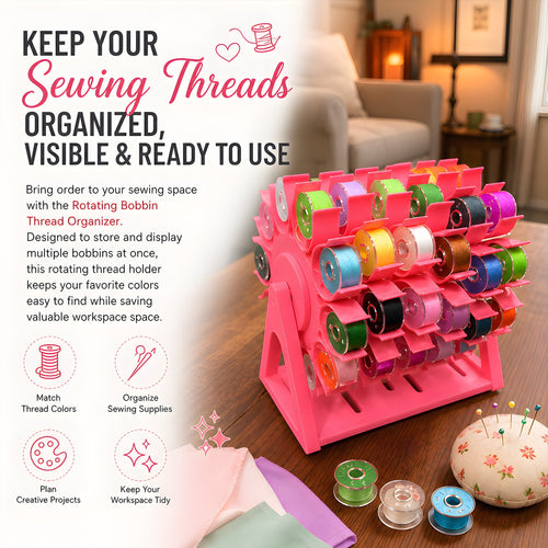 🔥 Last Day 49% OFF - 🧵 Rotating Bobbin Thread Organizer