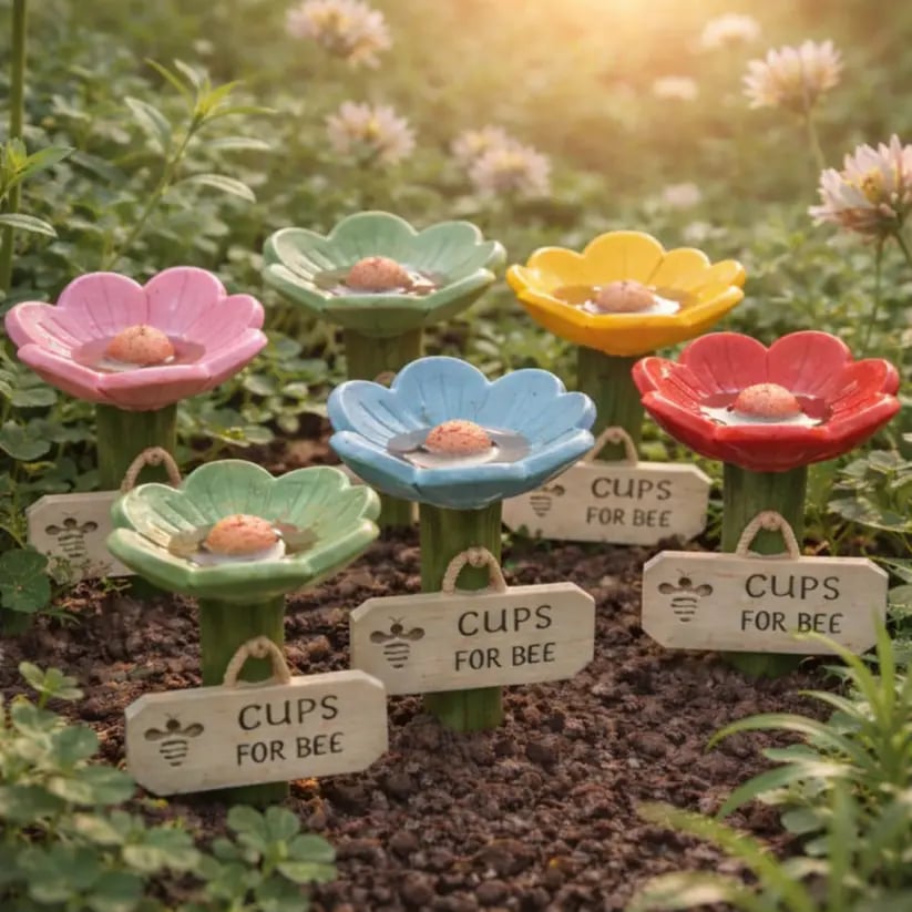 🌸Flower-Shaped Bee Watering Station🐝