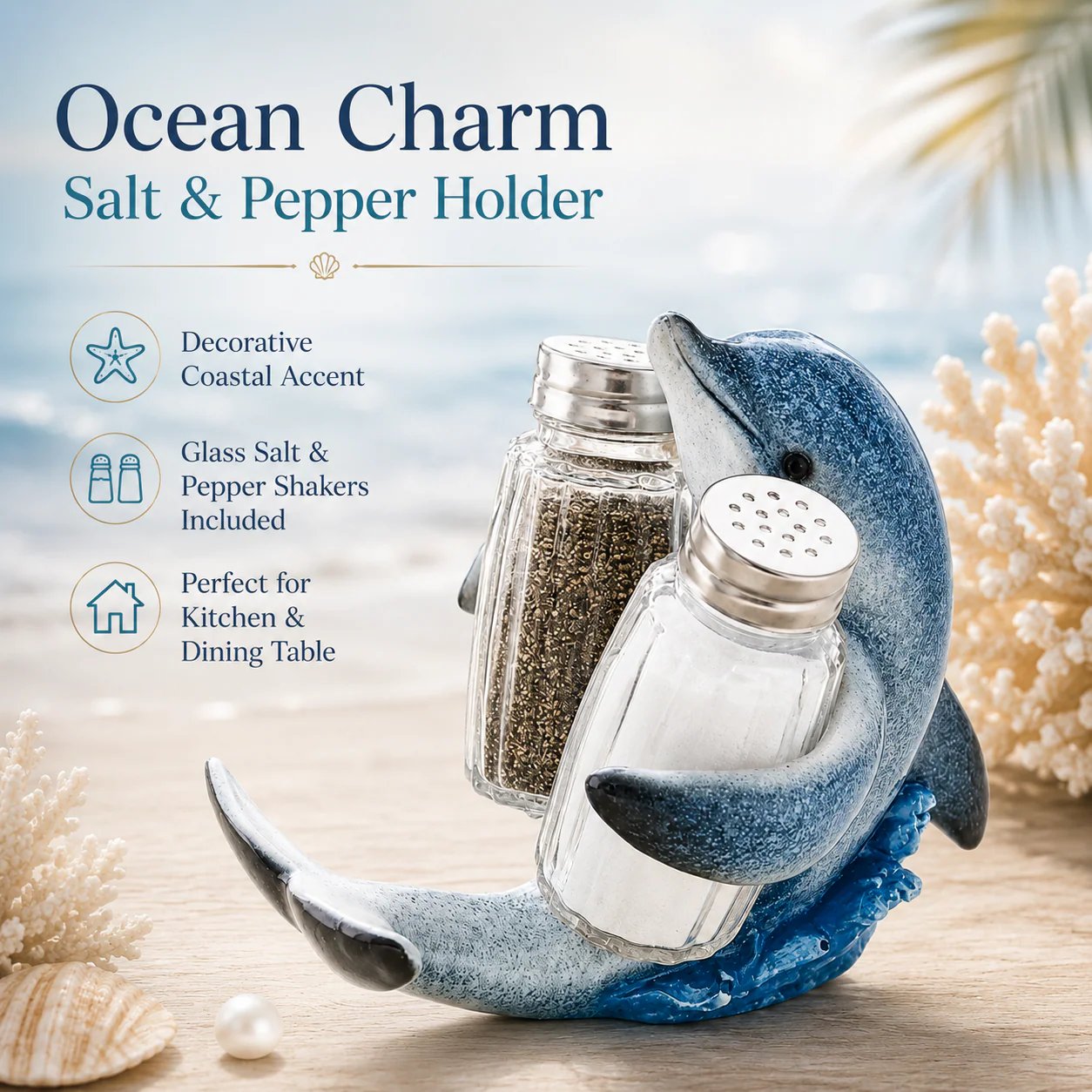 ⚡Hot Sales 49% OFF🔥Coastal Animal Salt & Pepper Shaker Holder Set