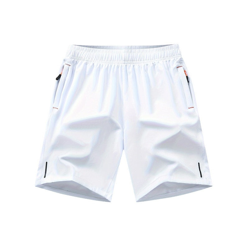 Men’s solid-color shorts with zippered pockets