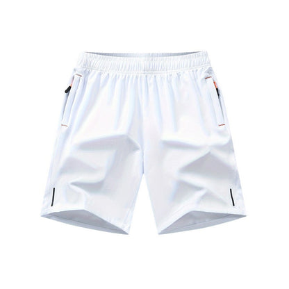 Men’s solid-color shorts with zippered pockets