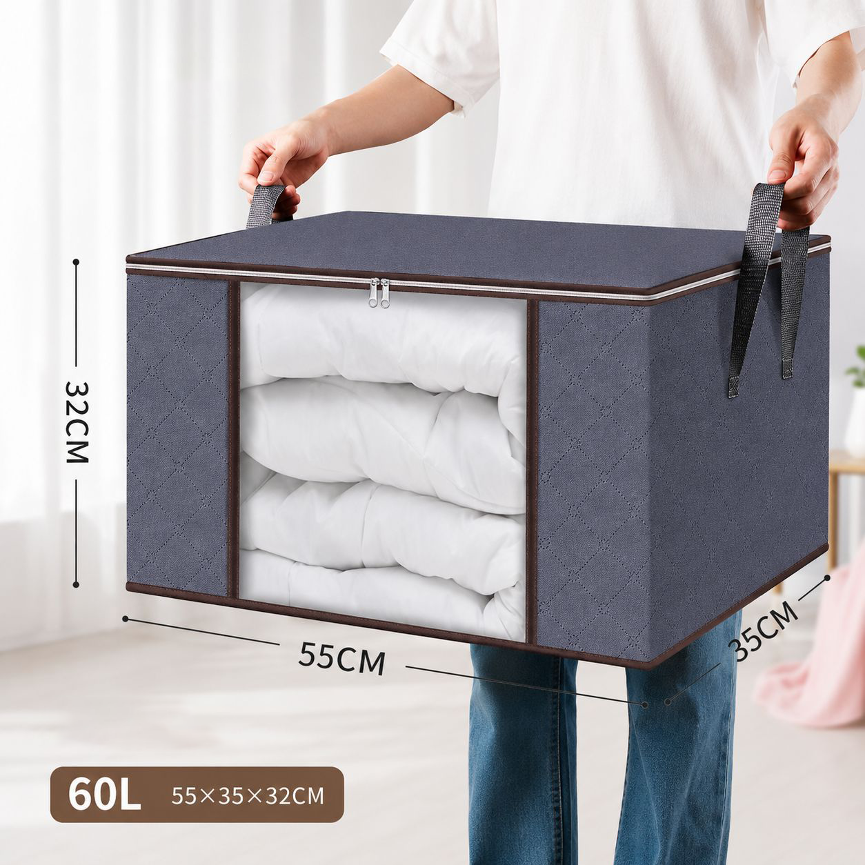 🔥Factory Clearance Sale 75% OFF📦Large-Capacity Clear Storage Bags with Reinforced Handles – For Clothes, Bedding & Moving