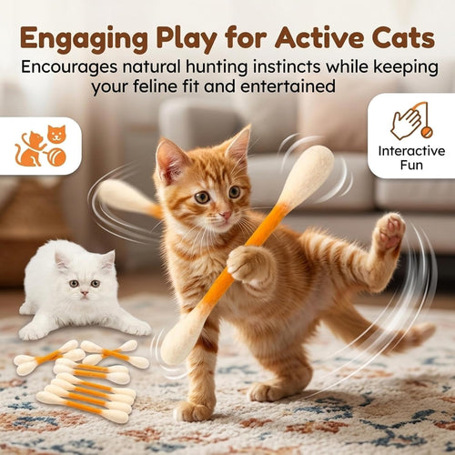 ❤️For happy, healthy, and active indoor cats🐱Swabs Large Size Cat Toys with Catnip