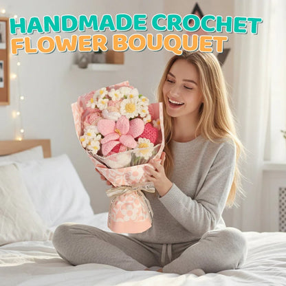 Mother’s Day Gift🌺 Pink Crochet Lily Rose Tulip Bouquet