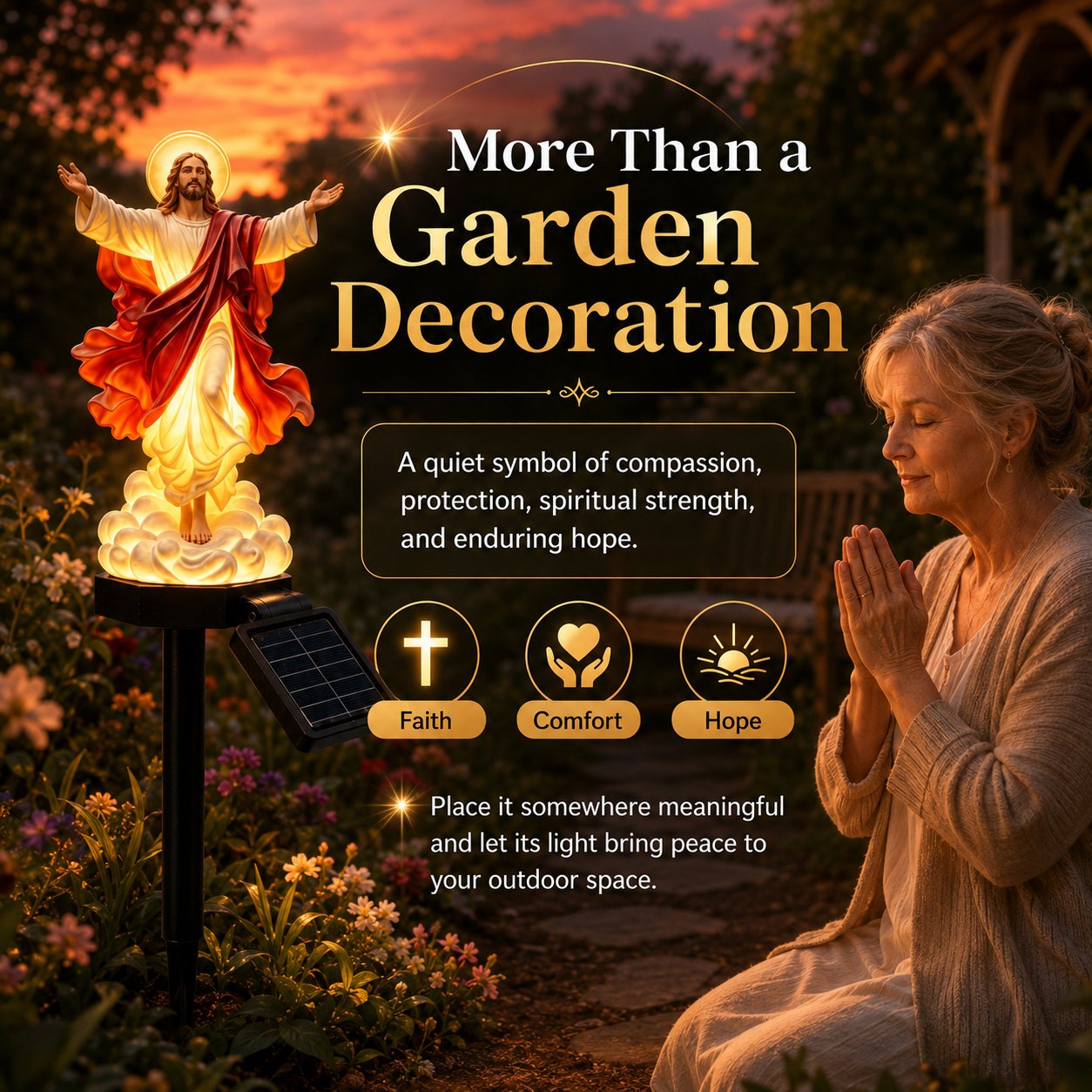 ☀️Solar-Powered Illuminated Jesus Garden Statue🙏