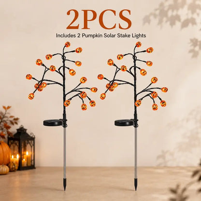 🎃 Pumpkin Solar Stake Lights  – Halloween Outdoor Yard Decor