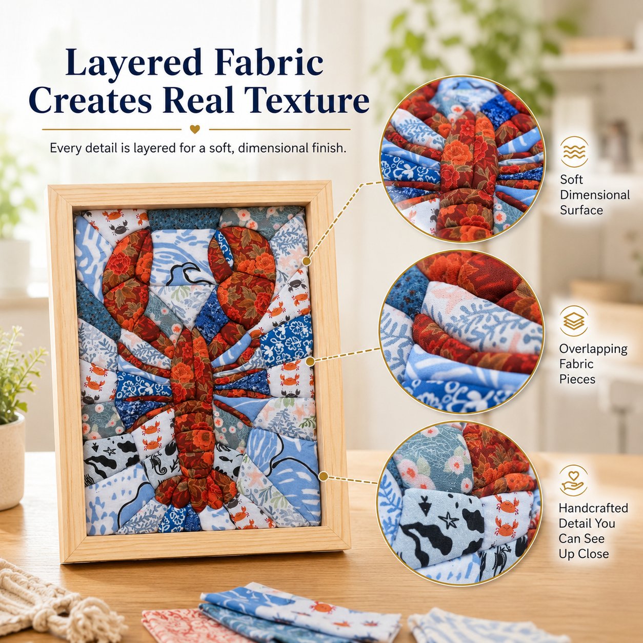 🧵 Premium No-Sew Kinusaiga Fabric Art Kit | Layered Fabric Tucking Craft with Nature-Inspired Designs DIY Handmade Textile Decor ✨