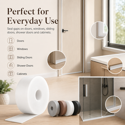 16.4Ft Door Weather Stripping | Adhesive Draft Stopper Seal Strip for Doors, Windows & Shower Doors