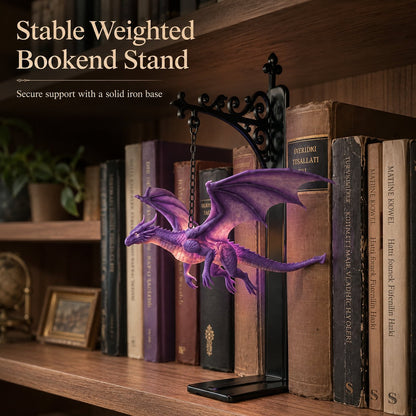🔥LAST DAY 50% OFF - 🐉DragonGlow Hanging Purple Dragon Bookend Light