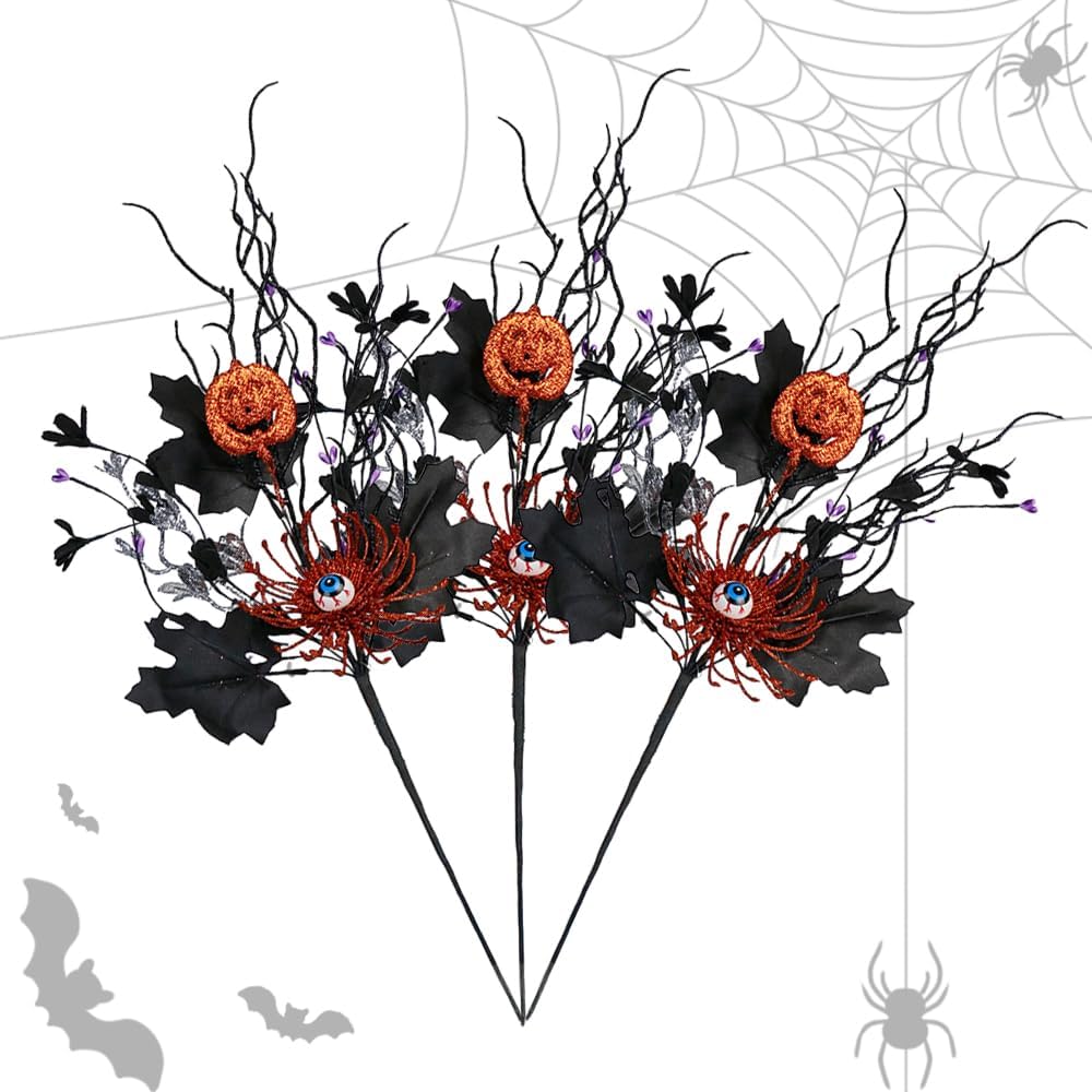 🖤 Dark Gothic Halloween Stems – Instant Spooky Elegance for Any Vase or Mantel