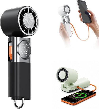 ❄️ 3-in-1 Foldable Ice Cooling Handheld Fan | Portable Fan with Built-in 3600mAh Power Bank