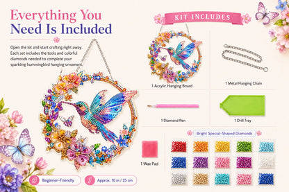 💥LAST DAY 49% OFF - Hummingbird Diamond Art Hanging Ornament Kit