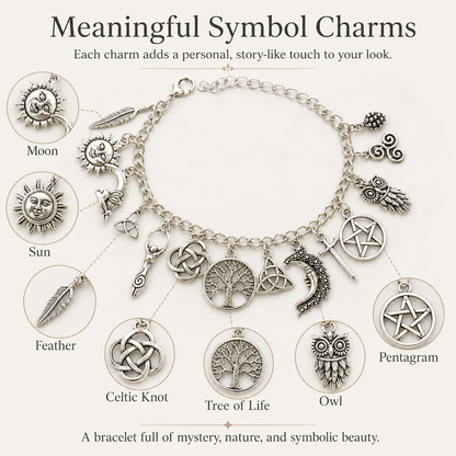 🔥Limited Time 60% Off✨Vintage Witchy Charm Bracelet-Wear Your Story. 7 Charms, 7 Meanings, One Bracelet.