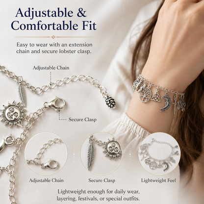 🔥Limited Time 60% Off✨Vintage Witchy Charm Bracelet-Wear Your Story. 7 Charms, 7 Meanings, One Bracelet.
