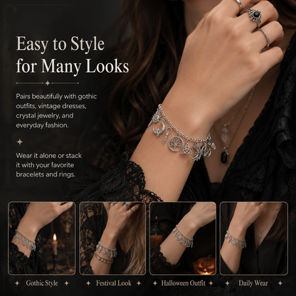 🔥Limited Time 60% Off✨Vintage Witchy Charm Bracelet-Wear Your Story. 7 Charms, 7 Meanings, One Bracelet.