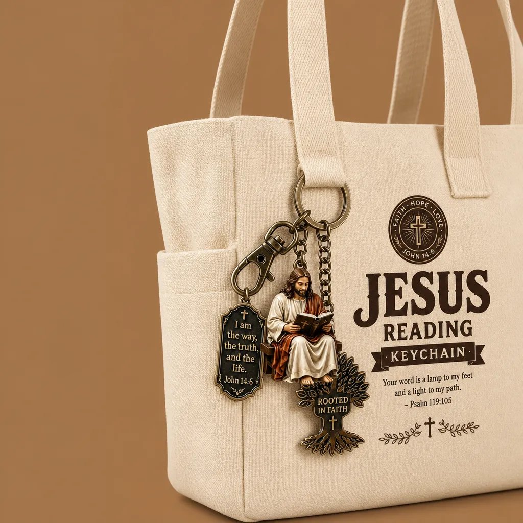 🔥LAST DAY 50% OFF - ✝Jesus Reading Keychain