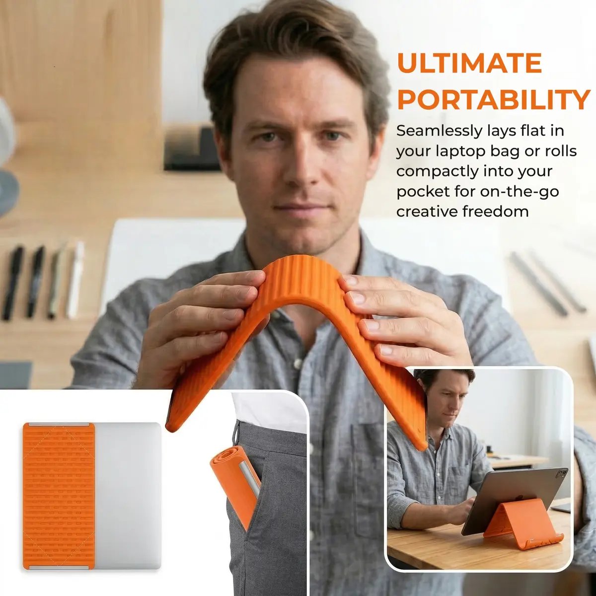 Flexible silicon  Phone holder stand, Bendable Rollable Foldable Design