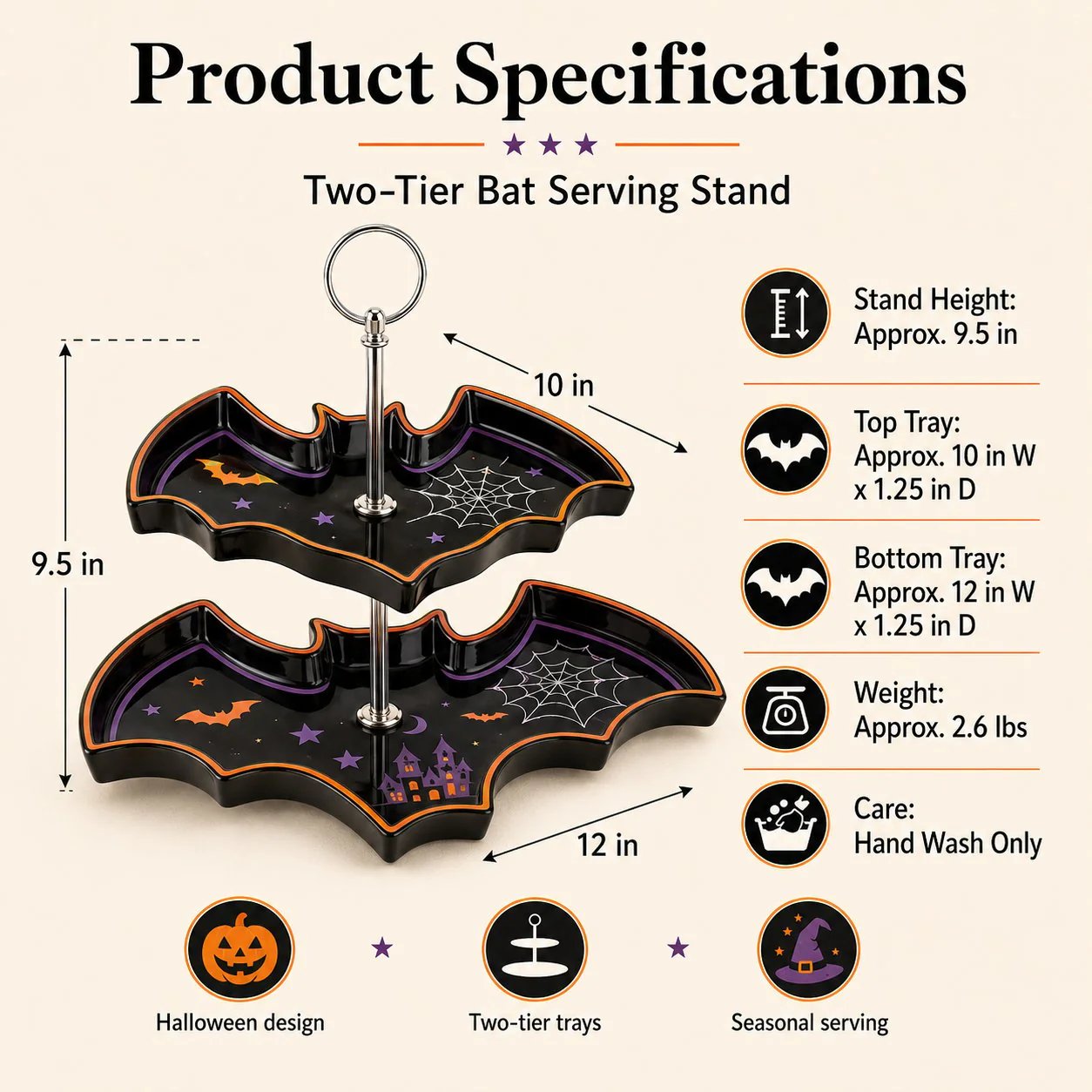 🔥HOT SALE 49% OFF – ✨Two-Tier Ghost Serving Stand