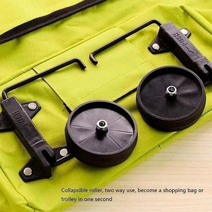 🛒2-in-1 Foldable Shopping Trolley – Sturdy Shopping Bag on Wheels for Supermarket, Market & Travel
